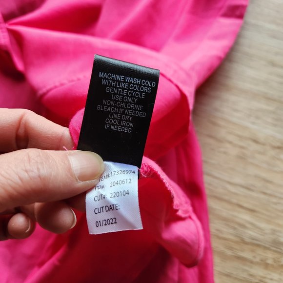 Torrid Babydoll Poplin Button-Front Hi-Low Shirt Sleeveless Pink - Picture 11 of 12
